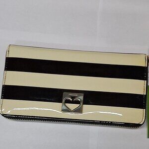 Kate Spade WLRU1607 Women's Striped Wallet  New Leather Wallet (Discolored)